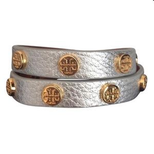 Tury Burch Silver Double Wrap Bracelet